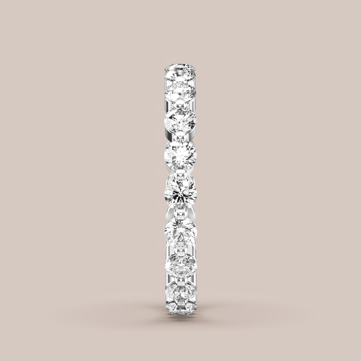 Single Prong Shared Diamond Band Full Eternity