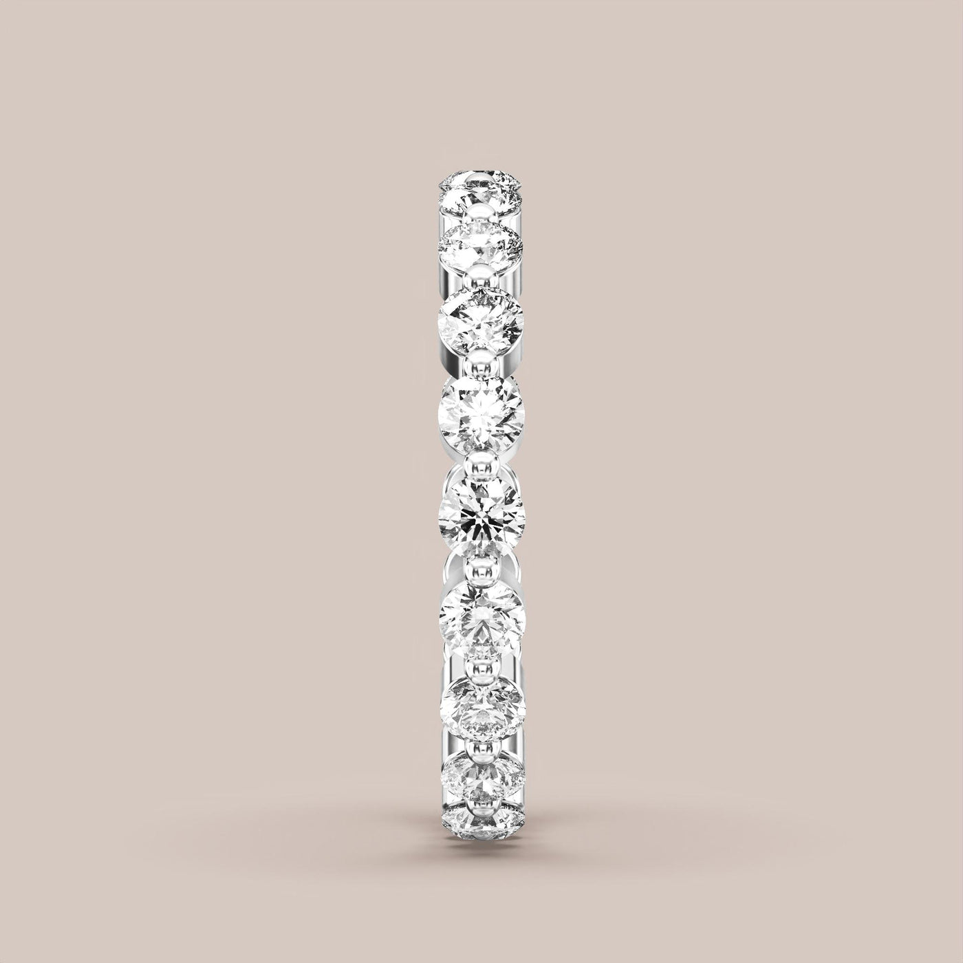 Single Prong Shared Diamond Band Full Eternity