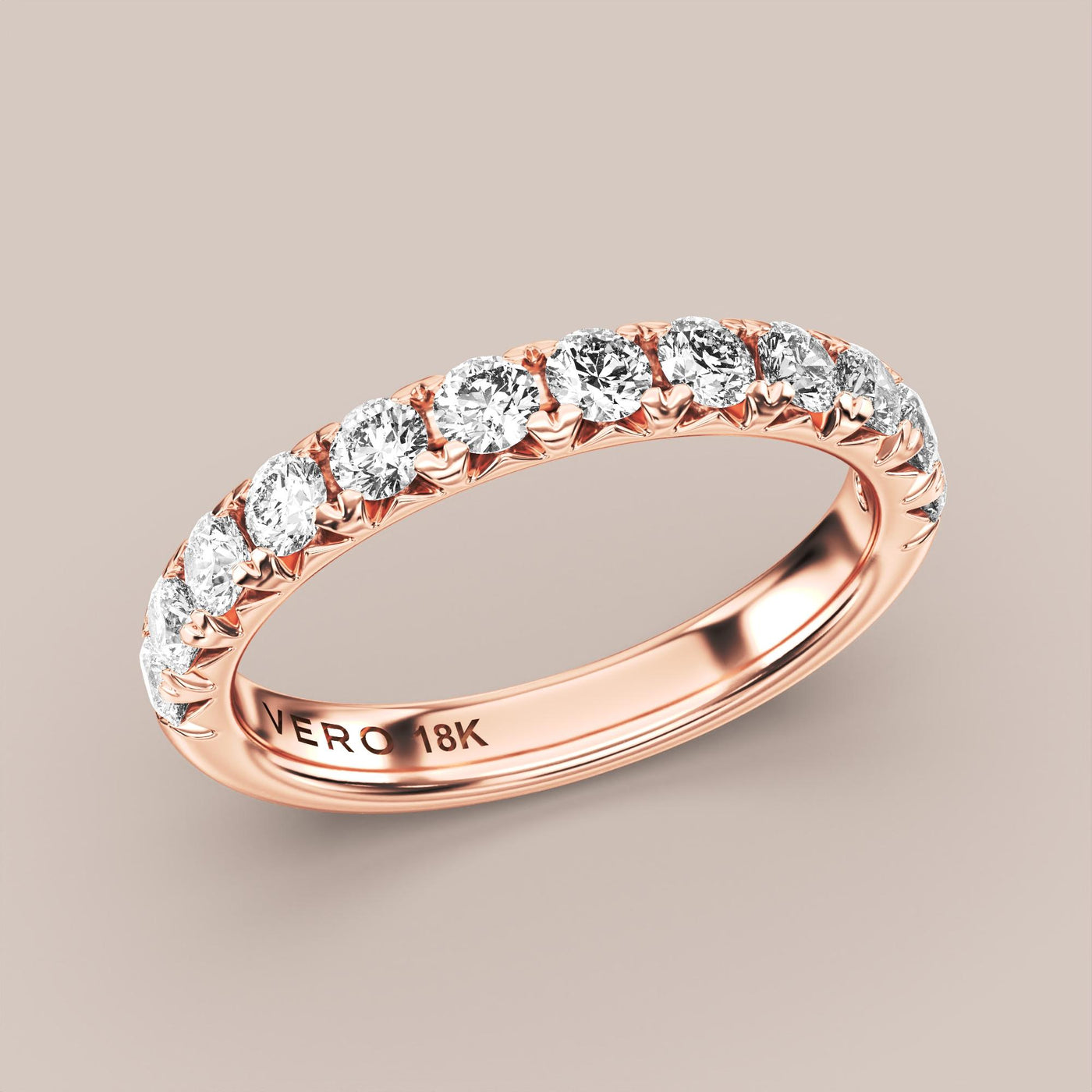 French Set Pave Diamond Band Half Eternity