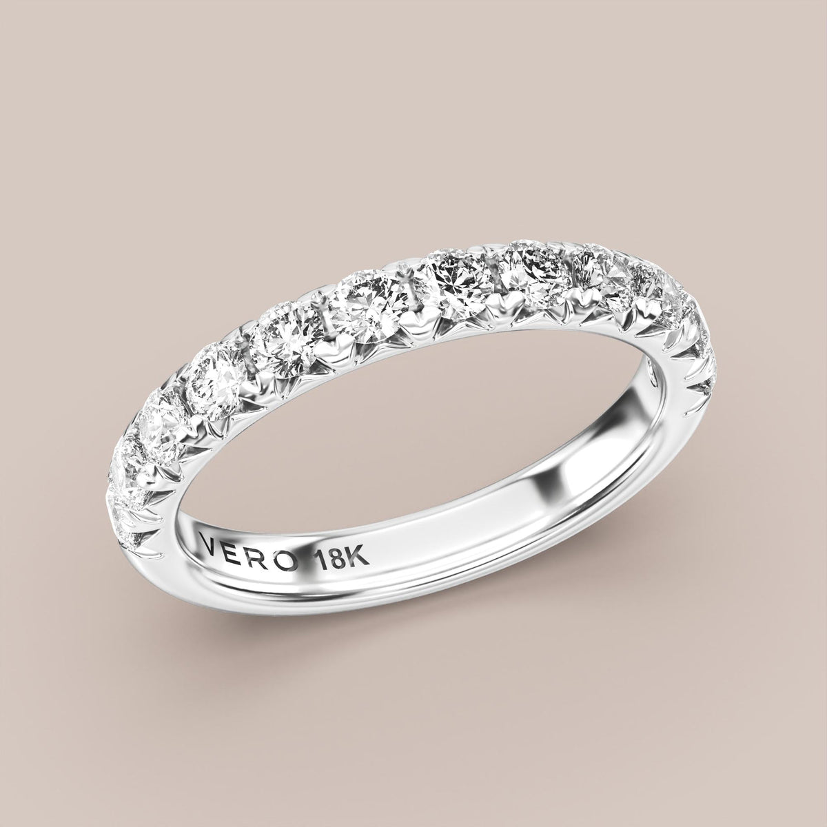 French Set Pave Diamond Band Half Eternity