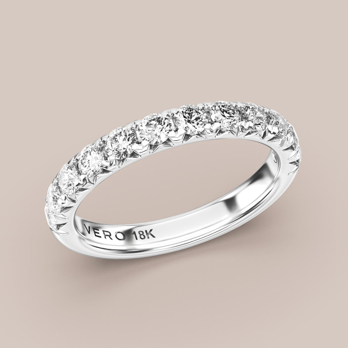 French Set Pave Diamond Band Half Eternity