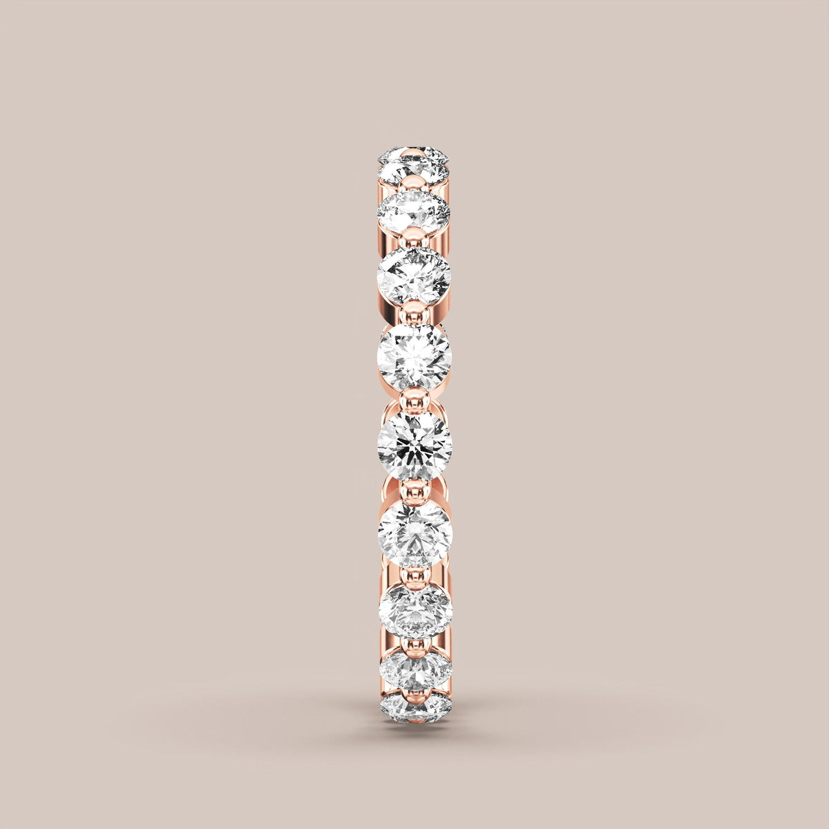 Single Prong Shared Diamond Band Full Eternity