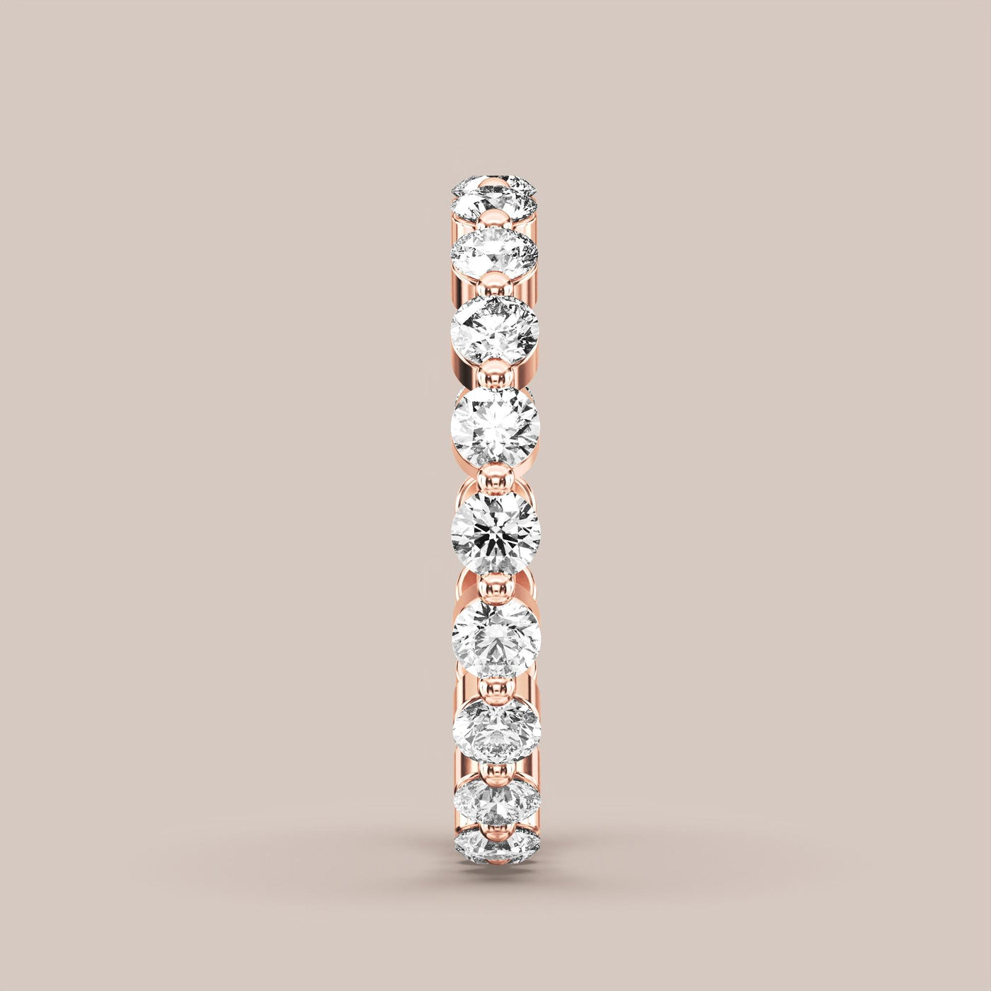 Single Prong Shared Diamond Band Full Eternity