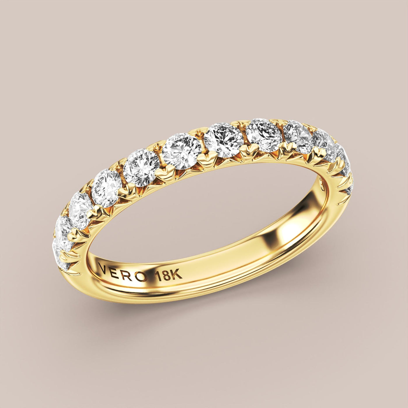 French Set Pave Diamond Band Half Eternity
