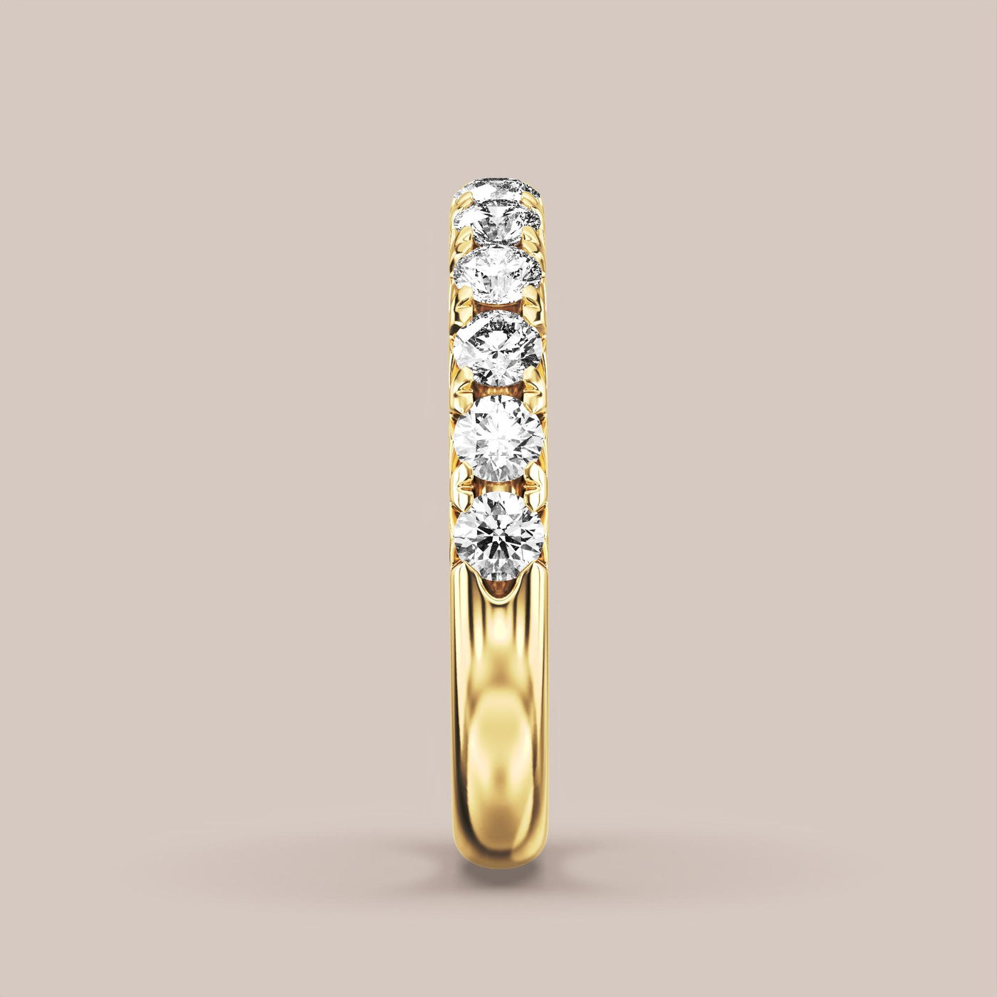 French Set Pave Diamond Band Half Eternity
