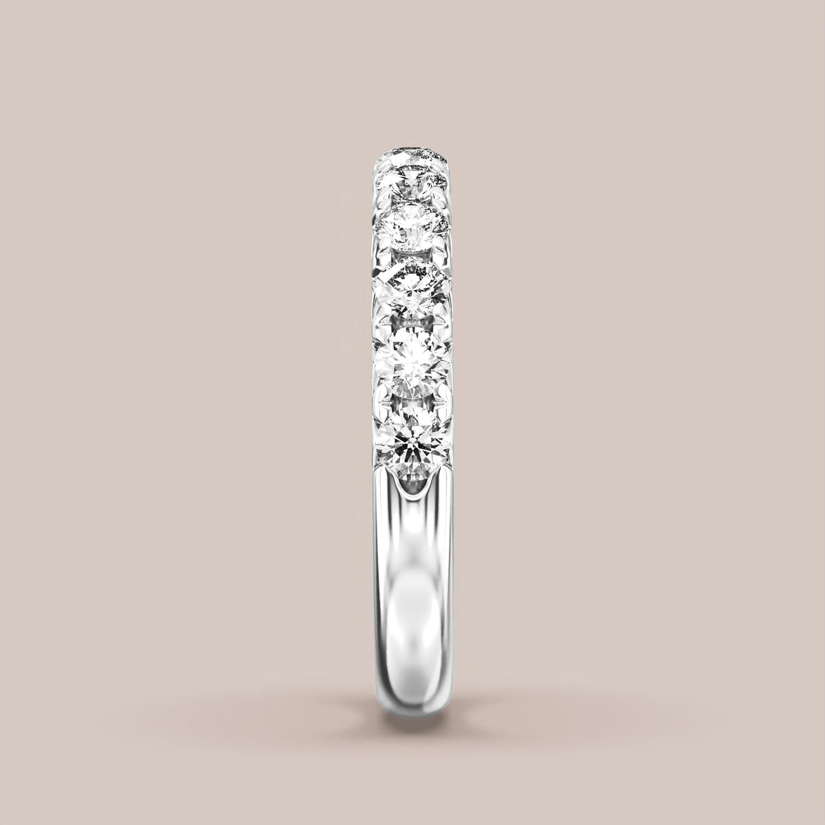 French Set Pave Diamond Band Half Eternity