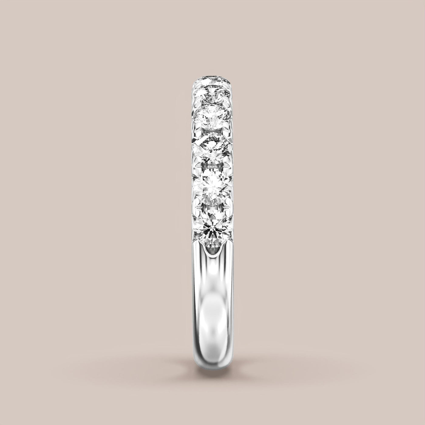 French Set Pave Diamond Band Half Eternity
