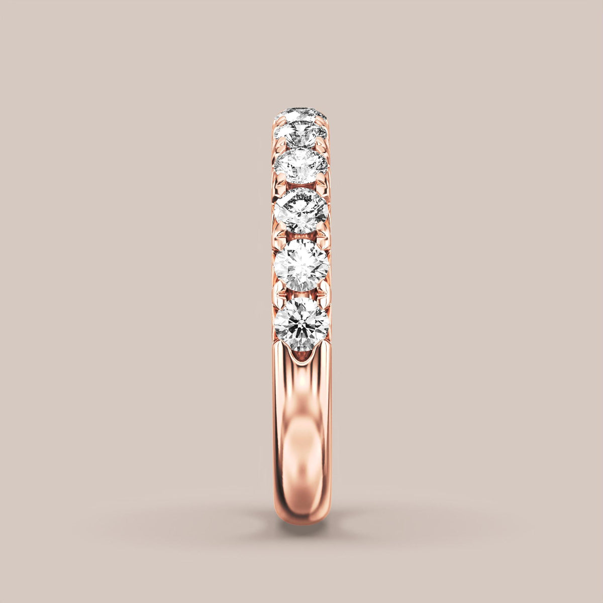 French Set Pave Diamond Band Half Eternity