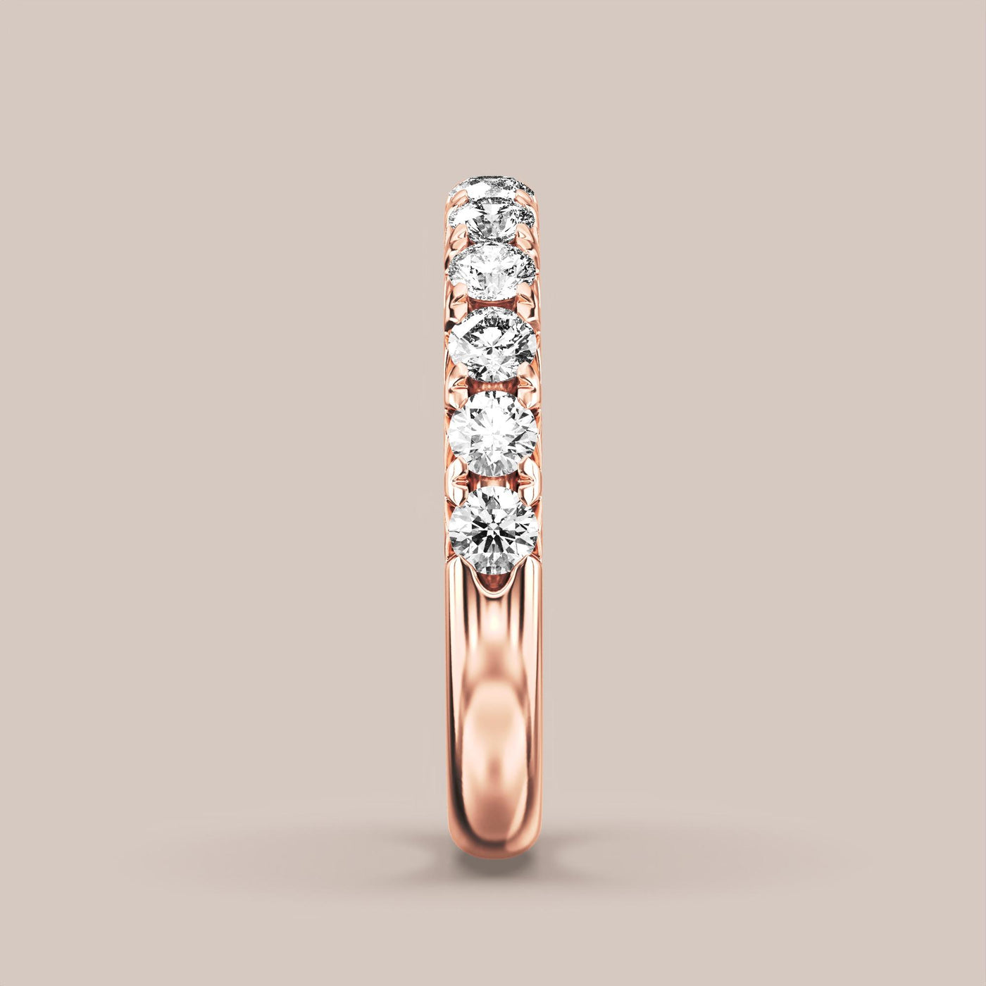 French Set Pave Diamond Band Half Eternity