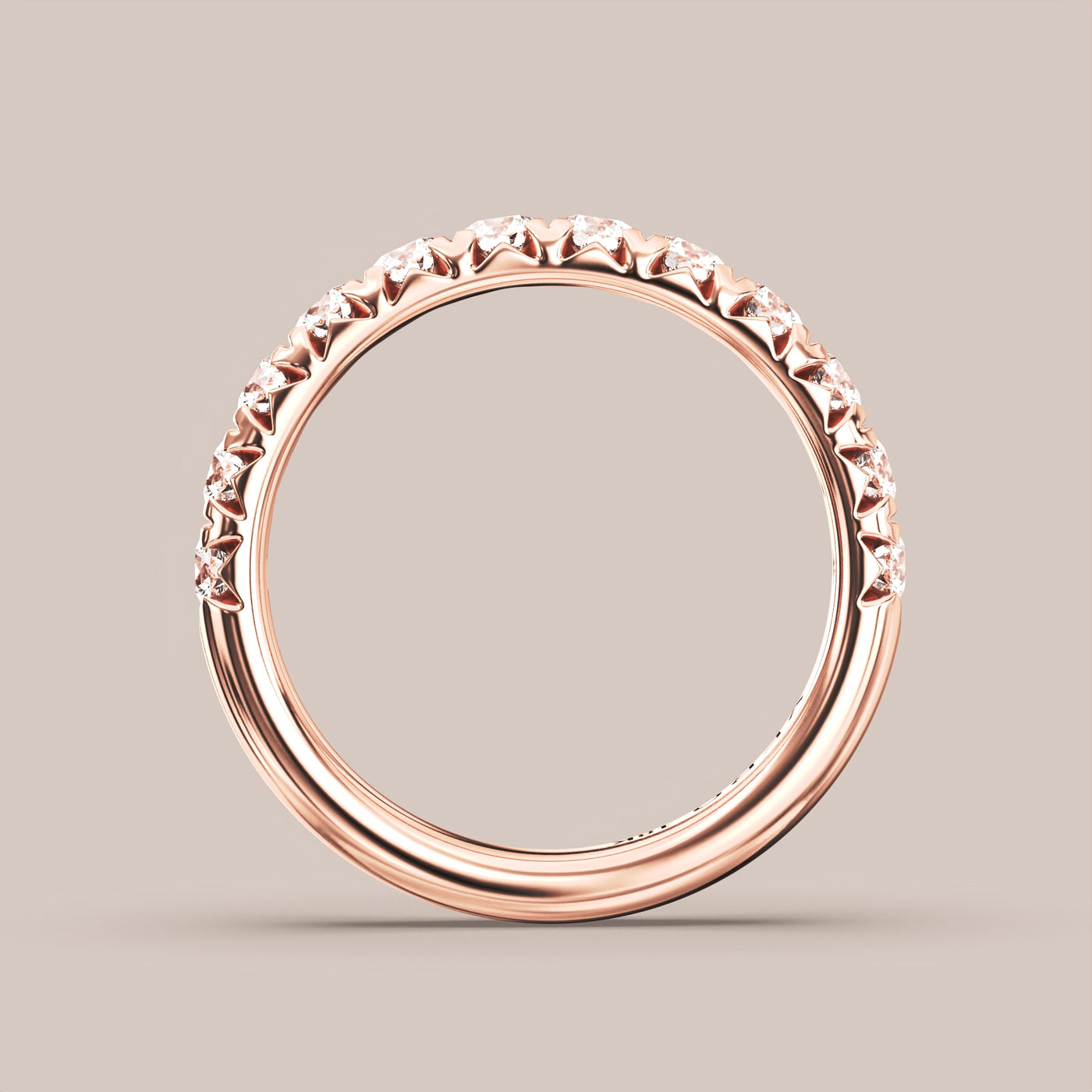 French Set Pave Diamond Band Half Eternity