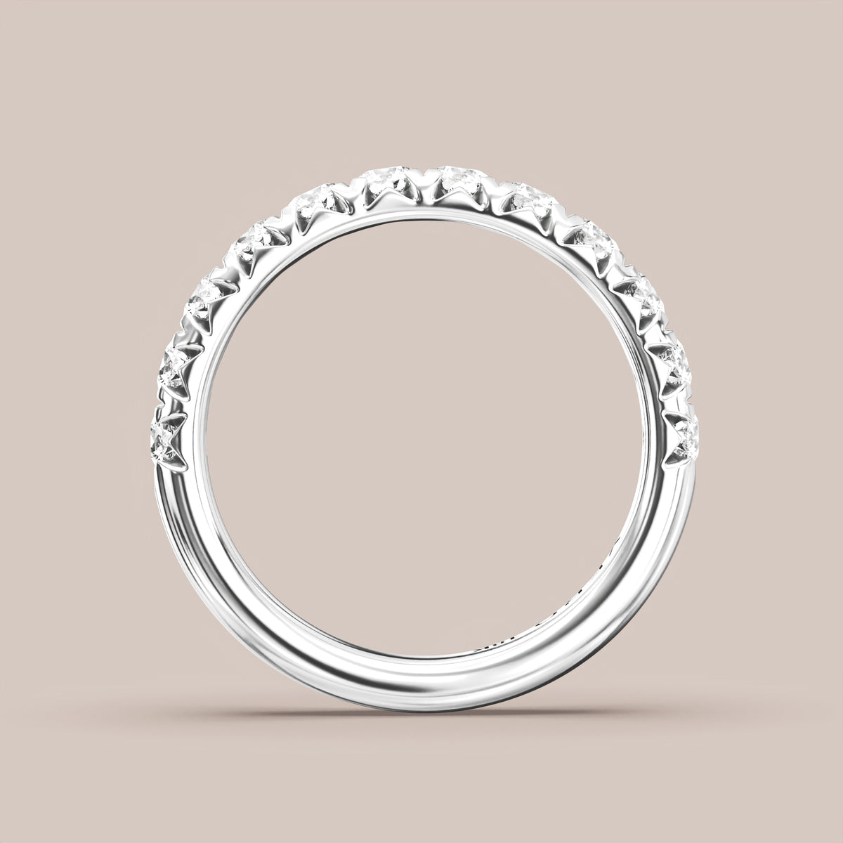 French Set Pave Diamond Band Half Eternity
