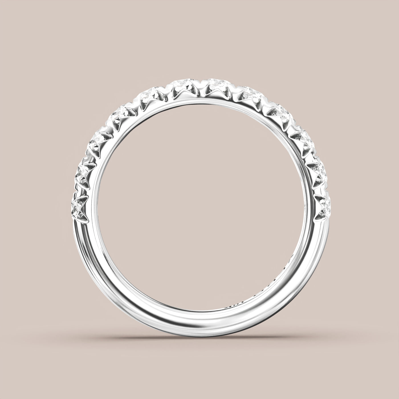 French Set Pave Diamond Band Half Eternity