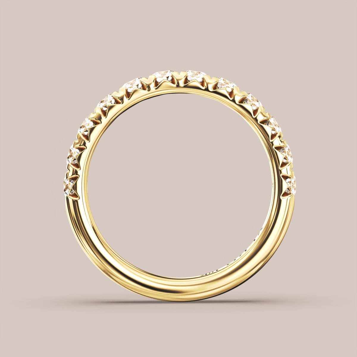 French Set Pave Diamond Band Half Eternity