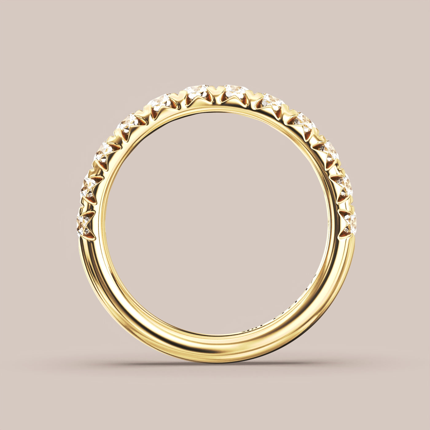 French Set Pave Diamond Band Half Eternity