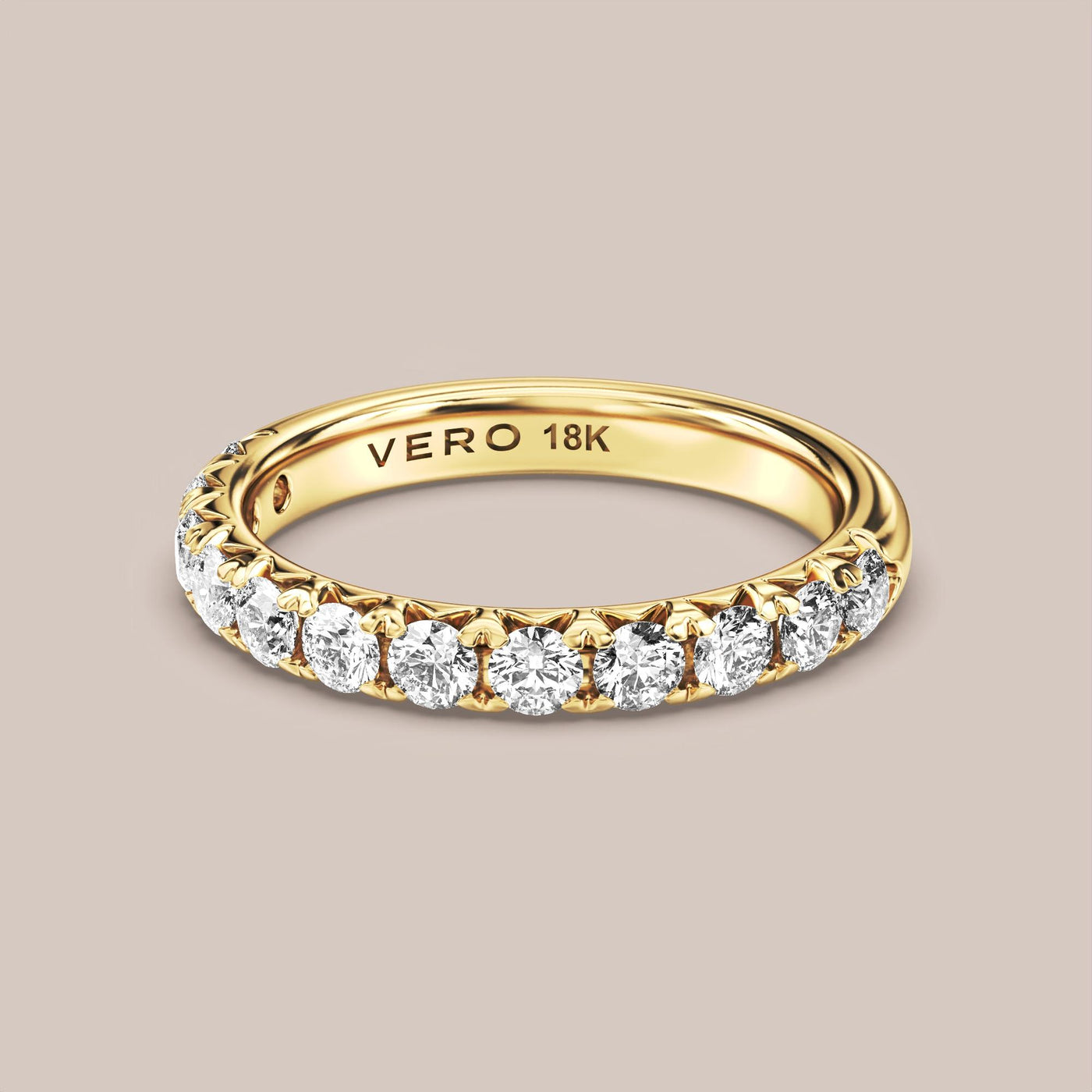 French Set Pave Diamond Band Half Eternity