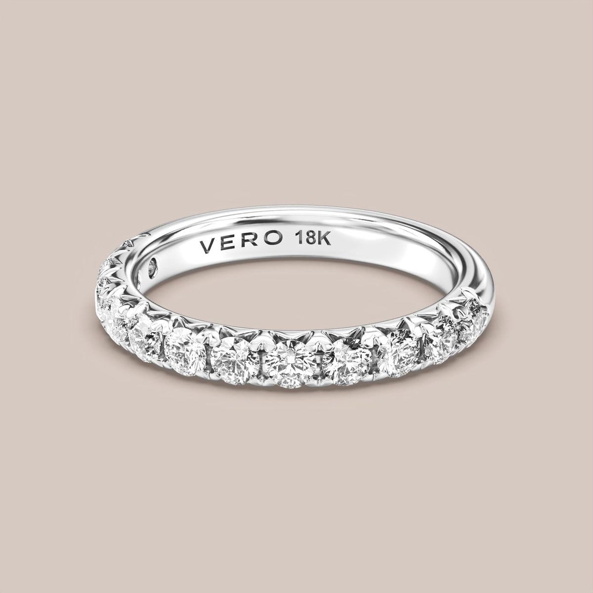 French Set Pave Diamond Band Half Eternity