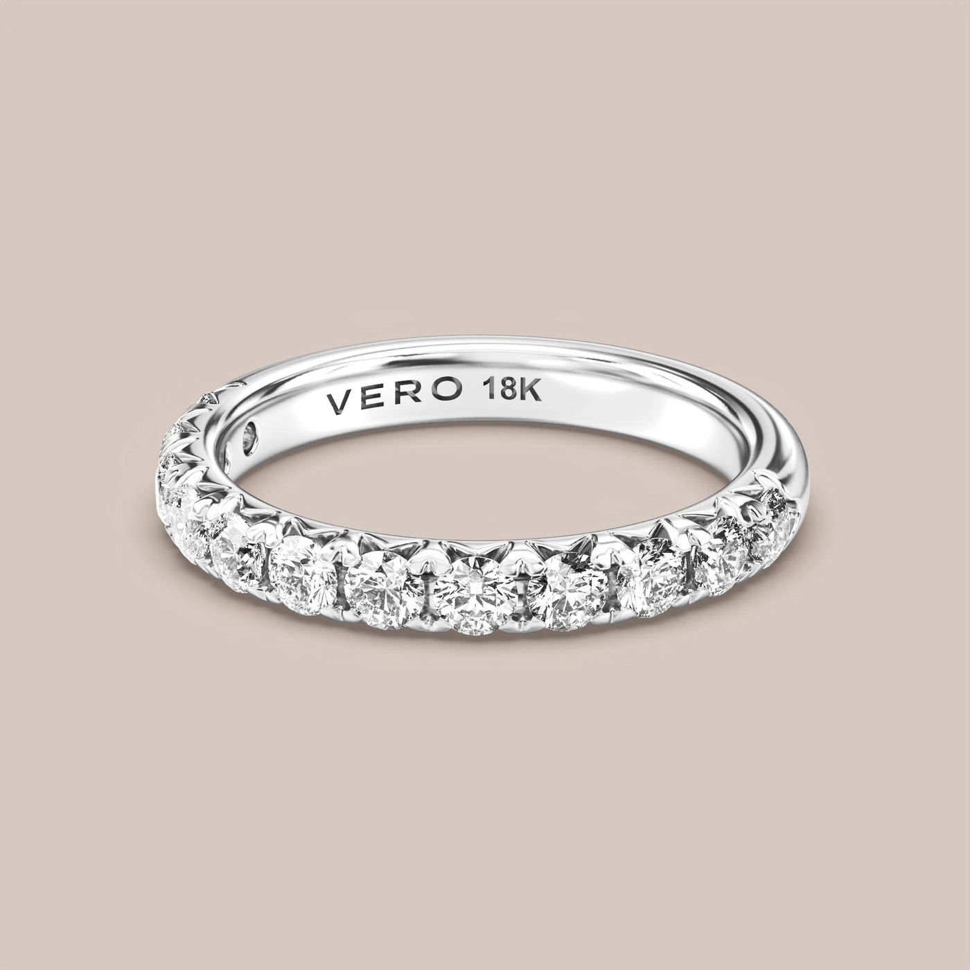 French Set Pave Diamond Band Half Eternity