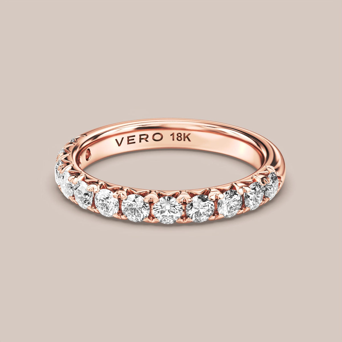 French Set Pave Diamond Band Half Eternity