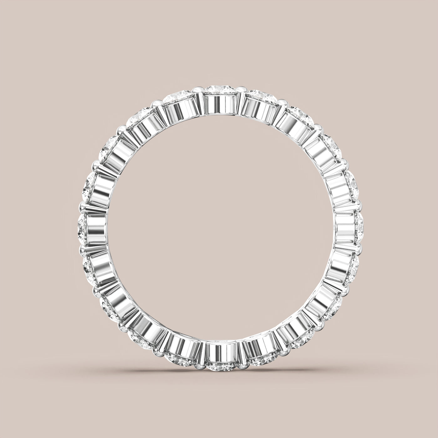 Single Prong Shared Diamond Band Full Eternity