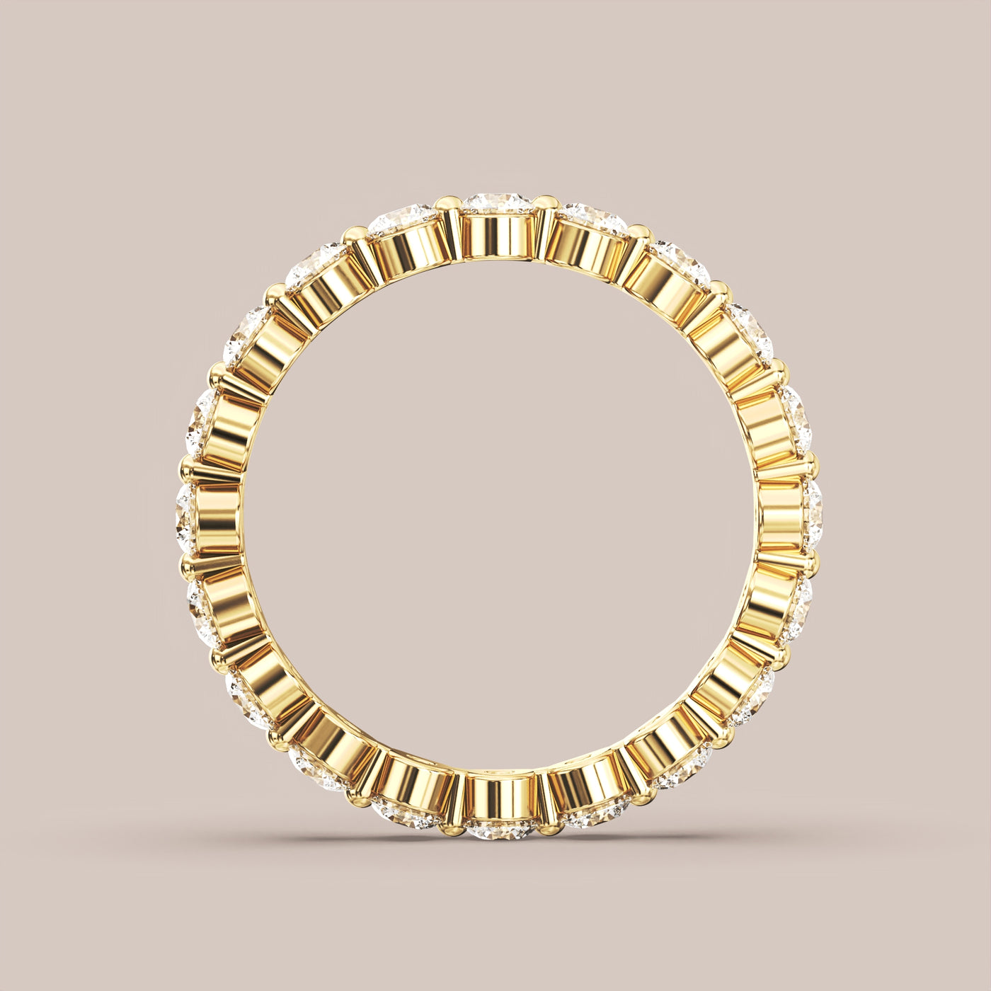 Single Prong Shared Diamond Band Full Eternity
