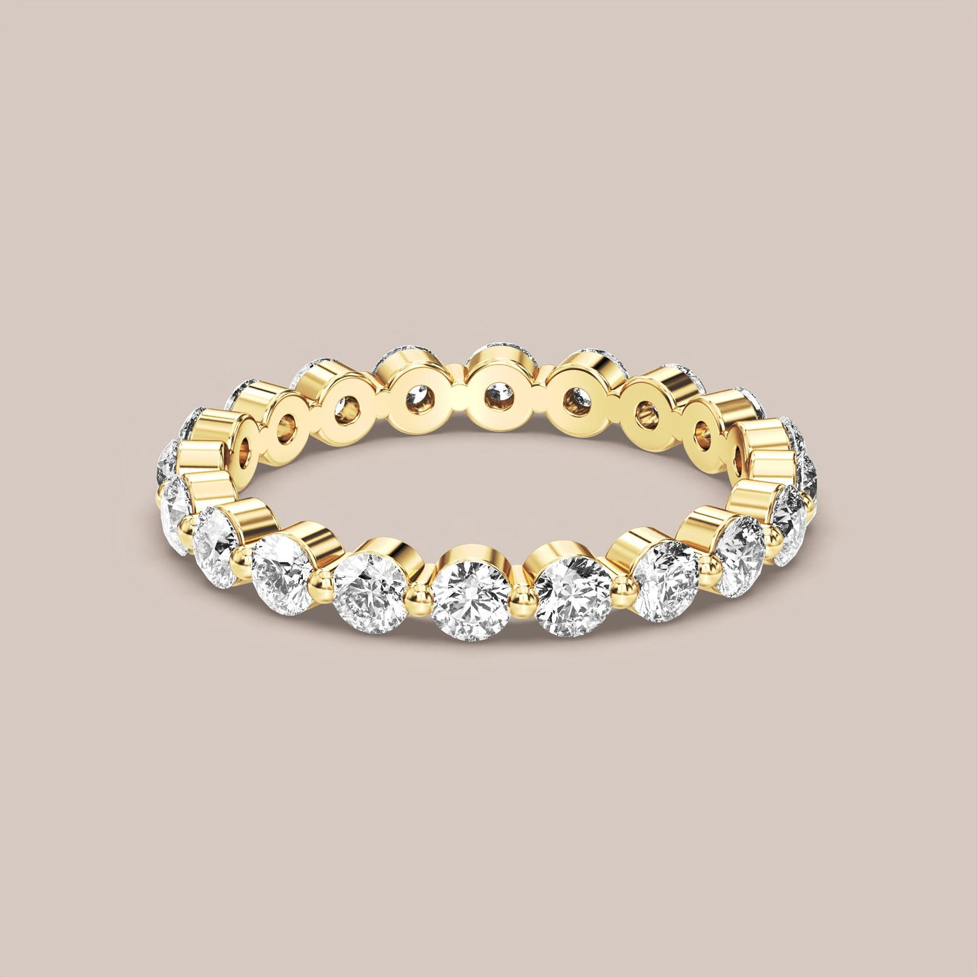 Single Prong Shared Diamond Band Full Eternity
