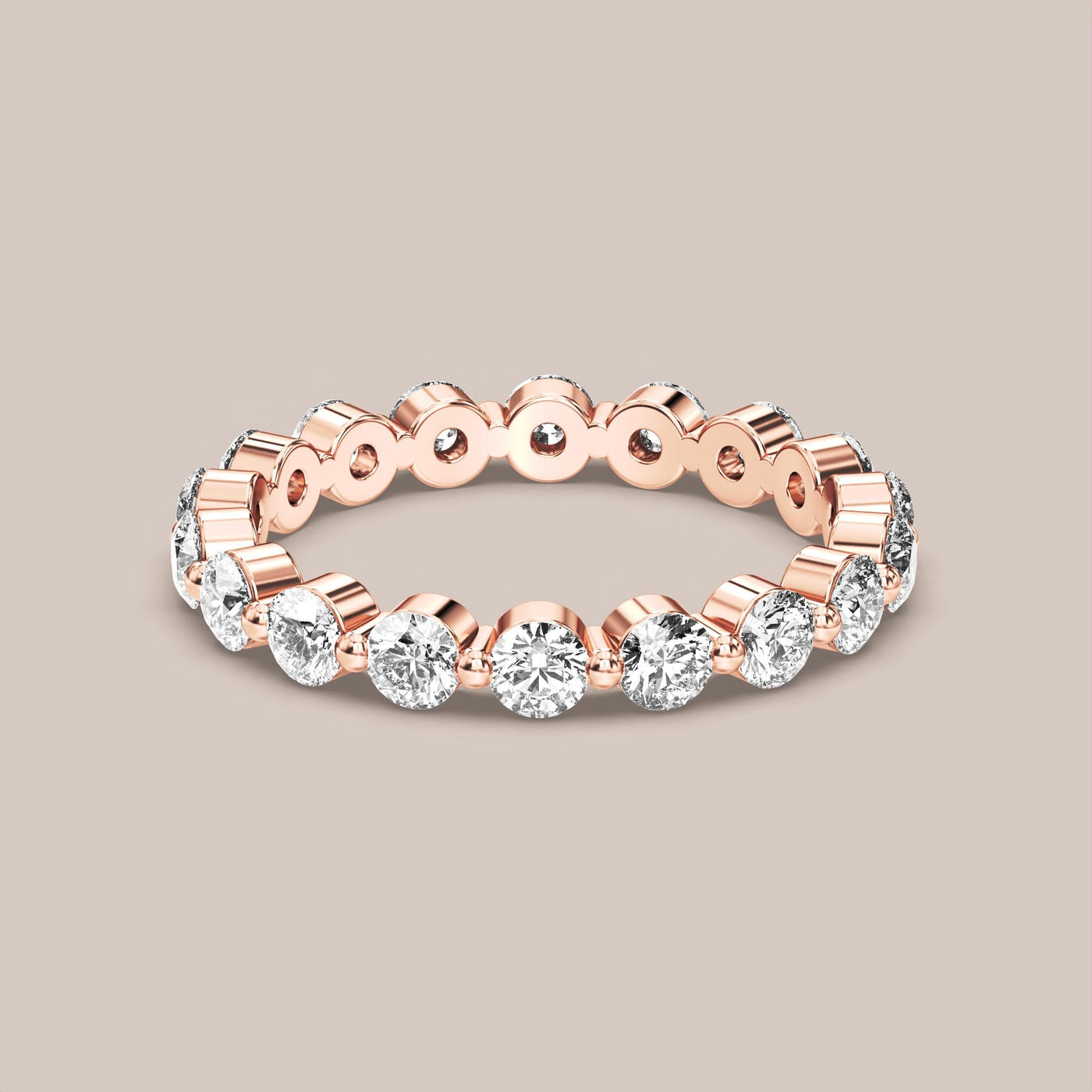 Single Prong Shared Diamond Band Full Eternity