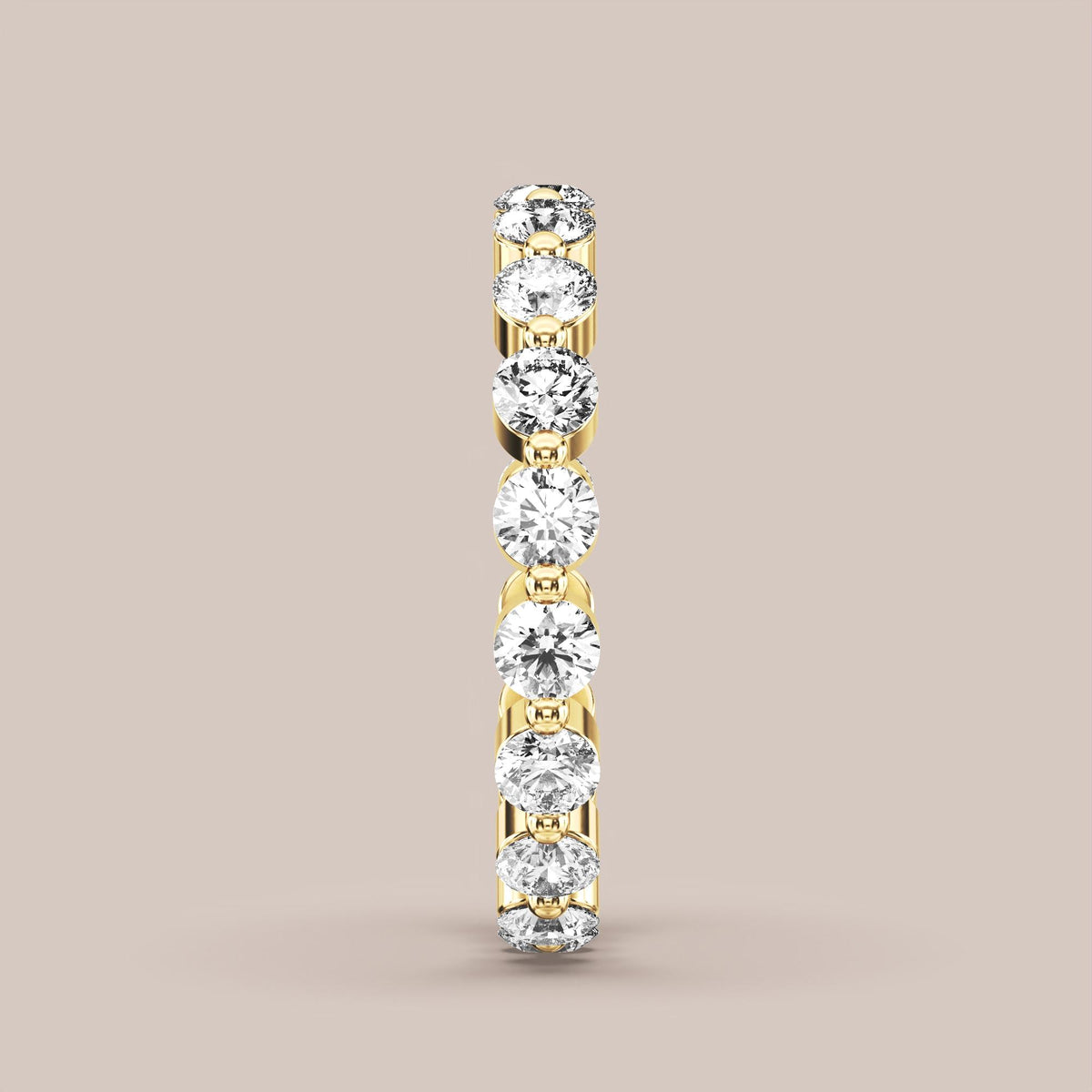 Single Prong Shared Diamond Band Full Eternity