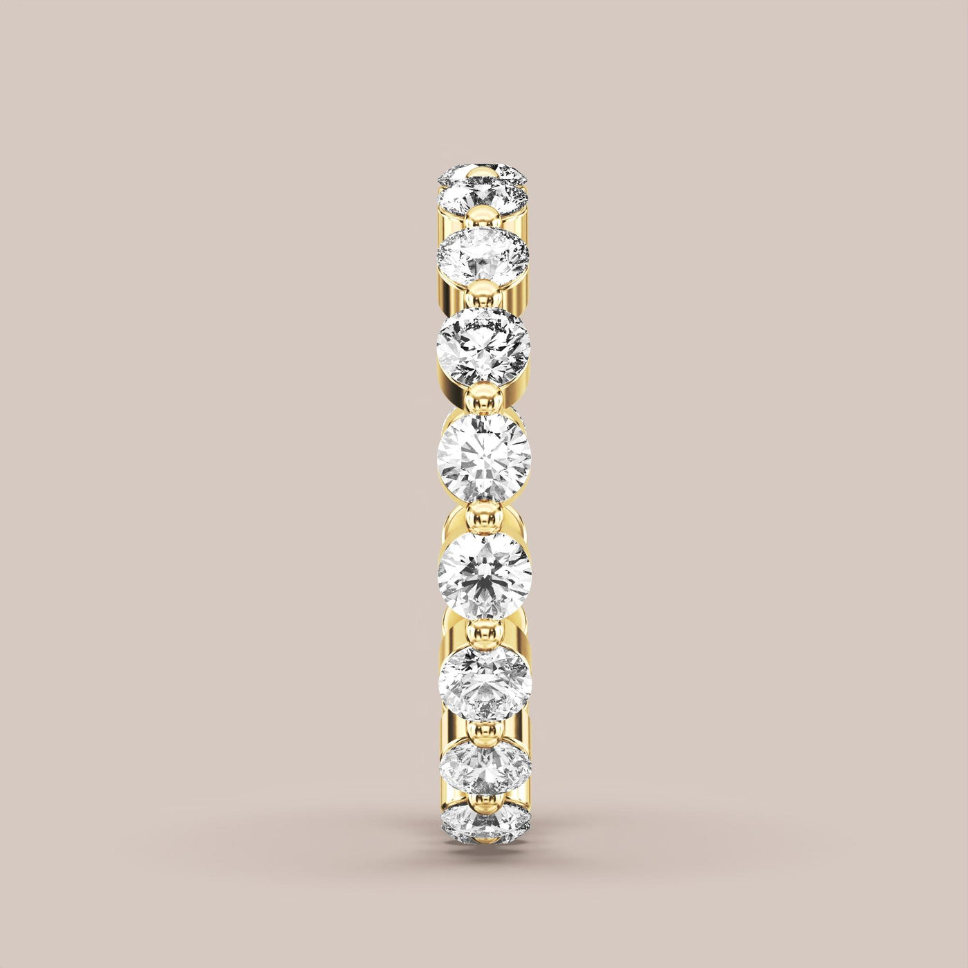 Single Prong Shared Diamond Band Full Eternity