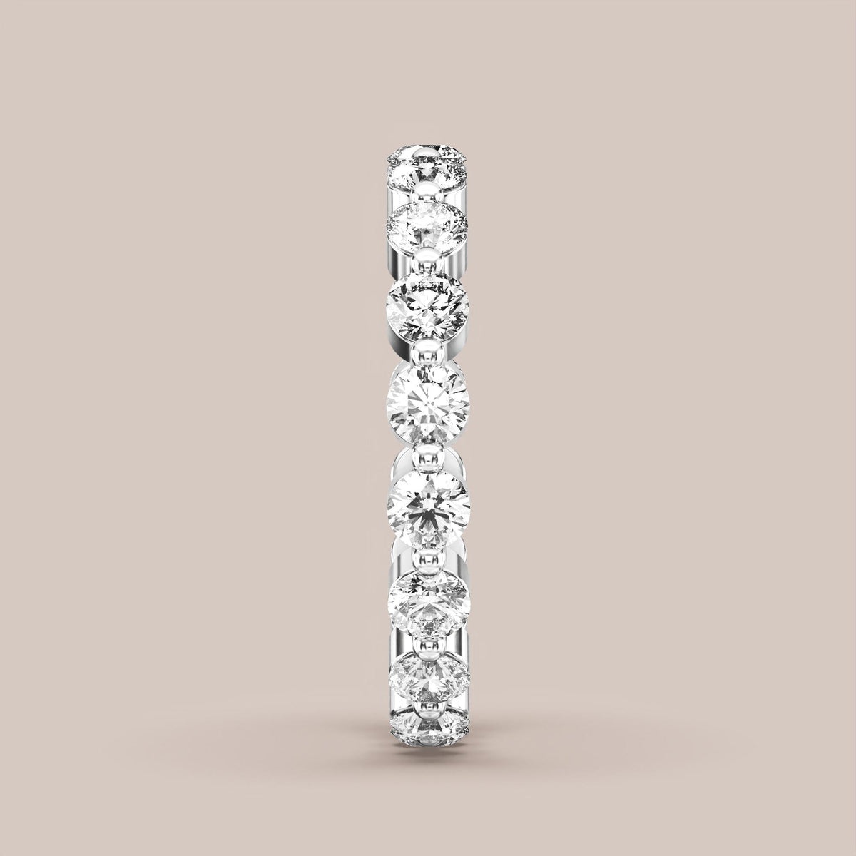 Single Prong Shared Diamond Band Full Eternity