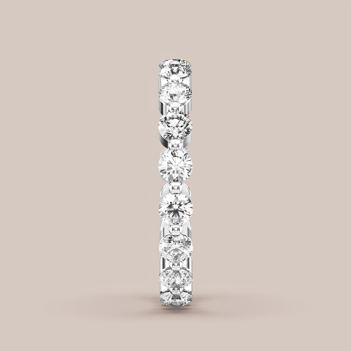 Single Prong Shared Diamond Band Full Eternity