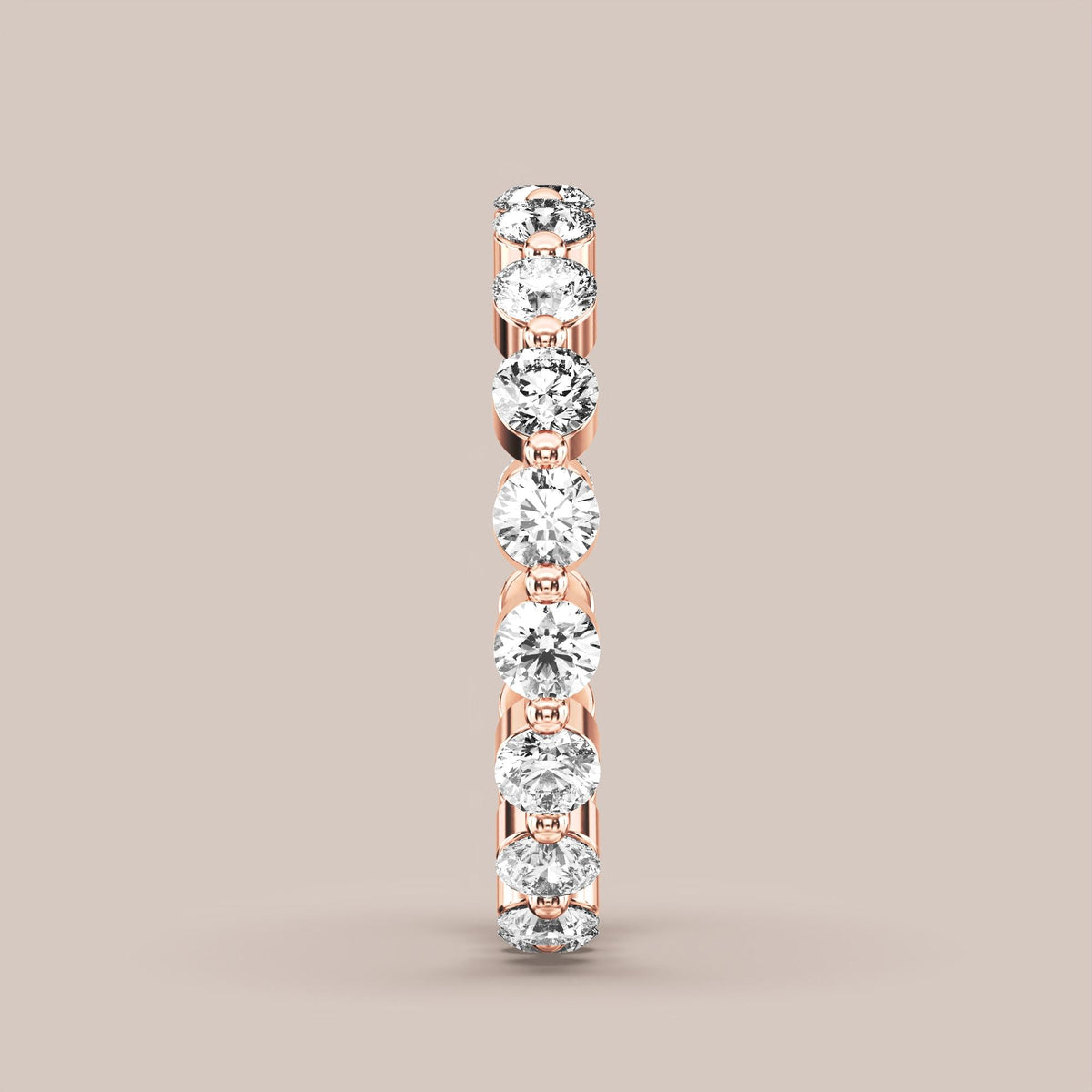 Single Prong Shared Diamond Band Full Eternity