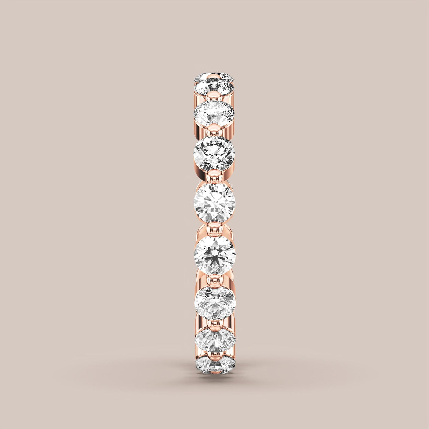 Single Prong Shared Diamond Band Full Eternity
