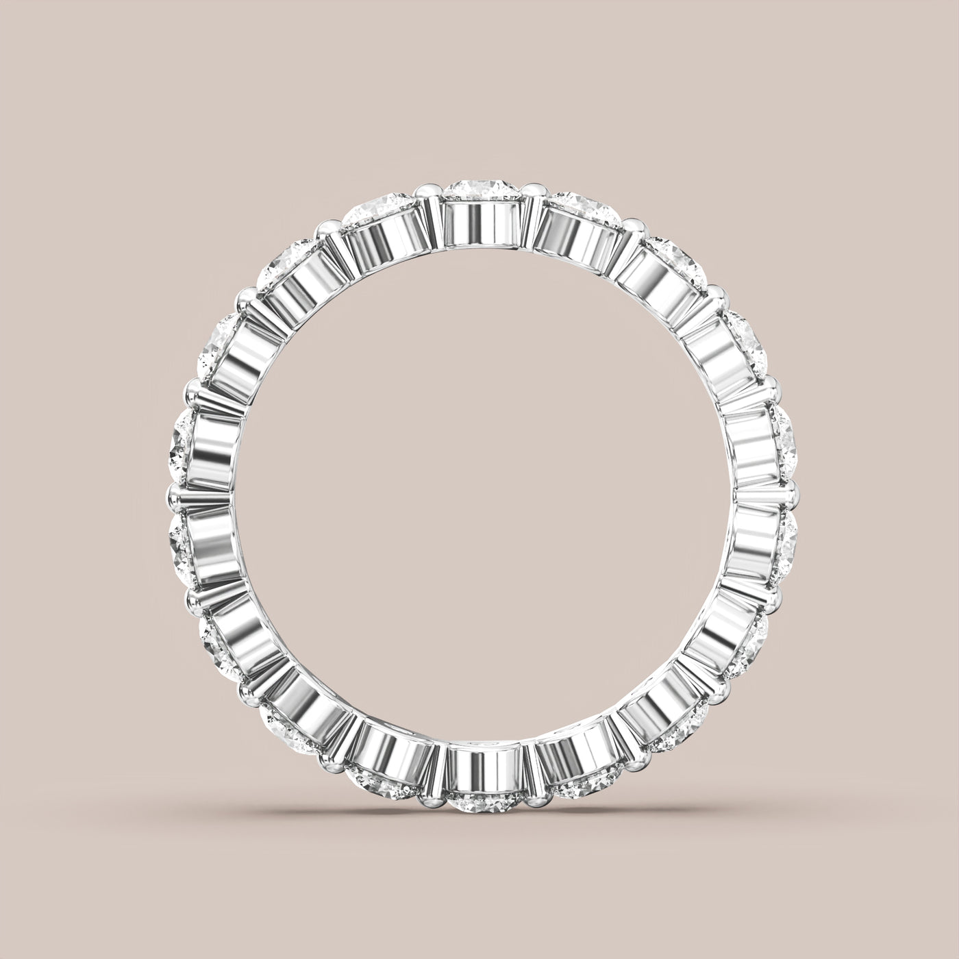 Single Prong Shared Diamond Band Full Eternity