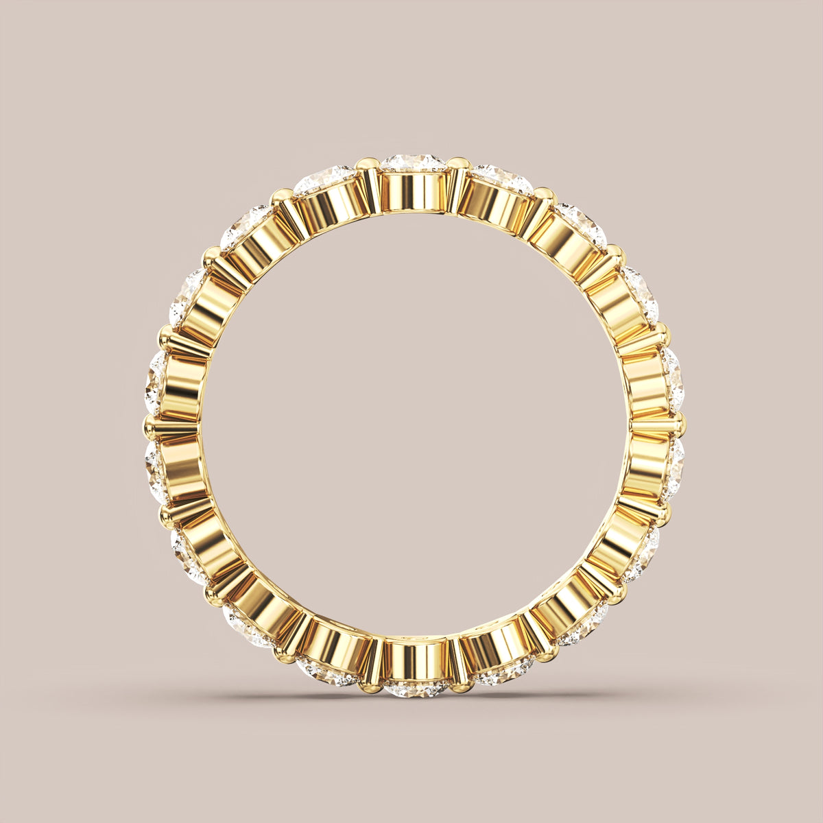 Single Prong Shared Diamond Band Full Eternity