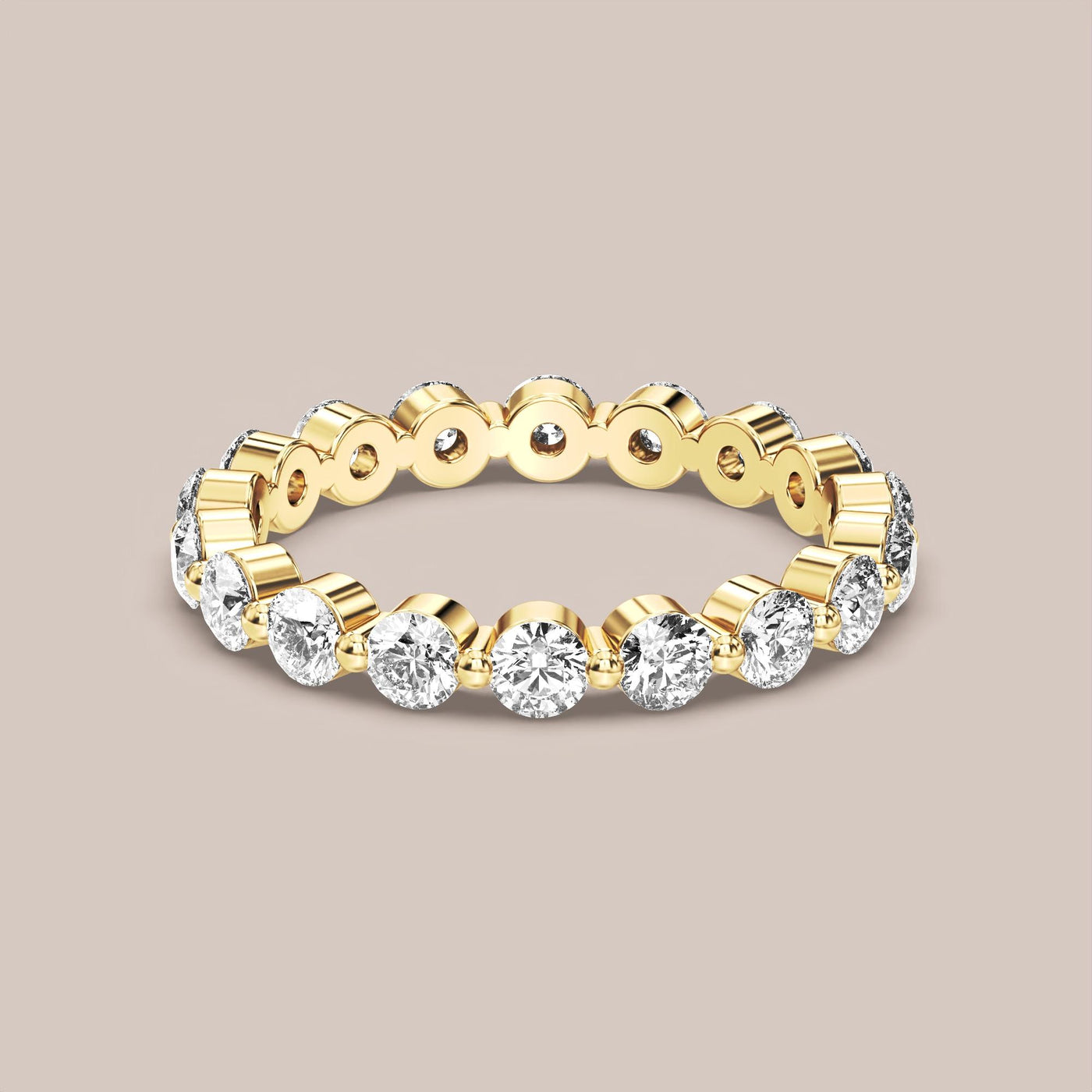 Single Prong Shared Diamond Band Full Eternity
