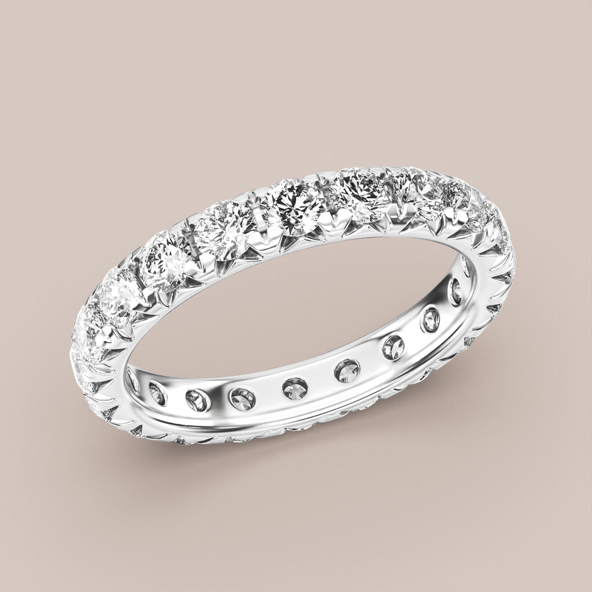 French Set Pave Diamond Band Full Eternity