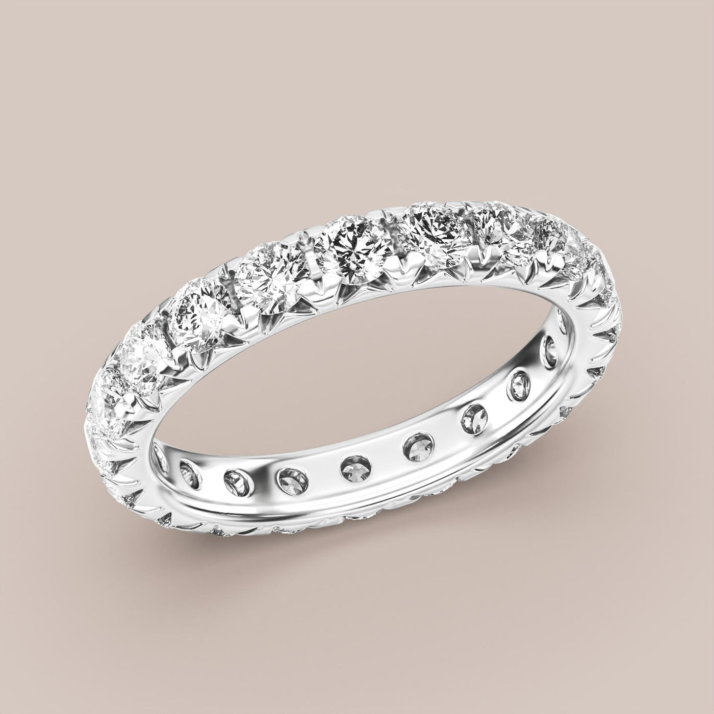 French Set Pave Diamond Band Full Eternity
