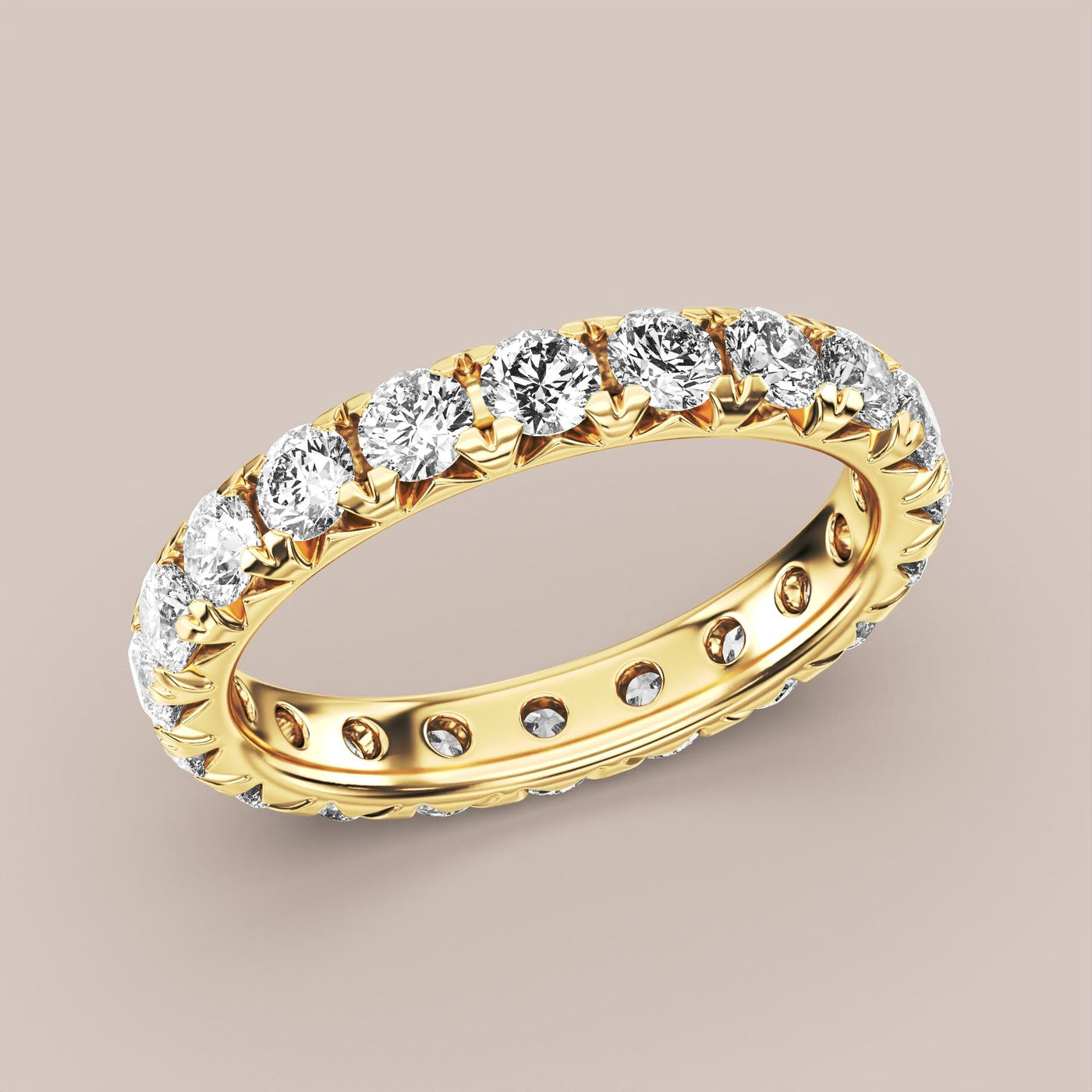 French Set Pave Diamond Band Full Eternity