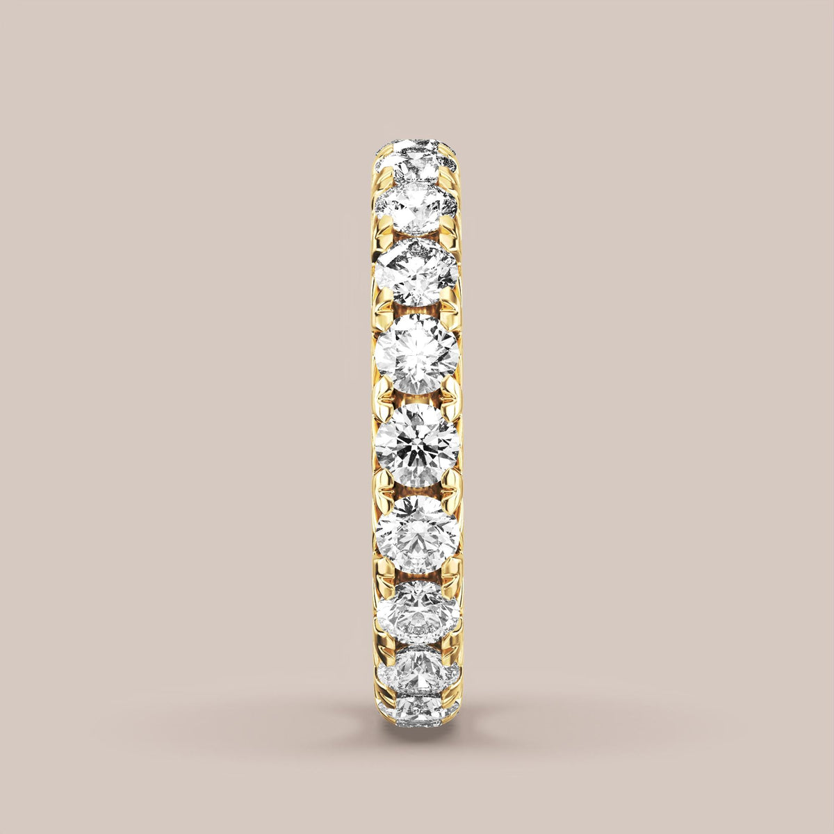 French Set Pave Diamond Band Full Eternity
