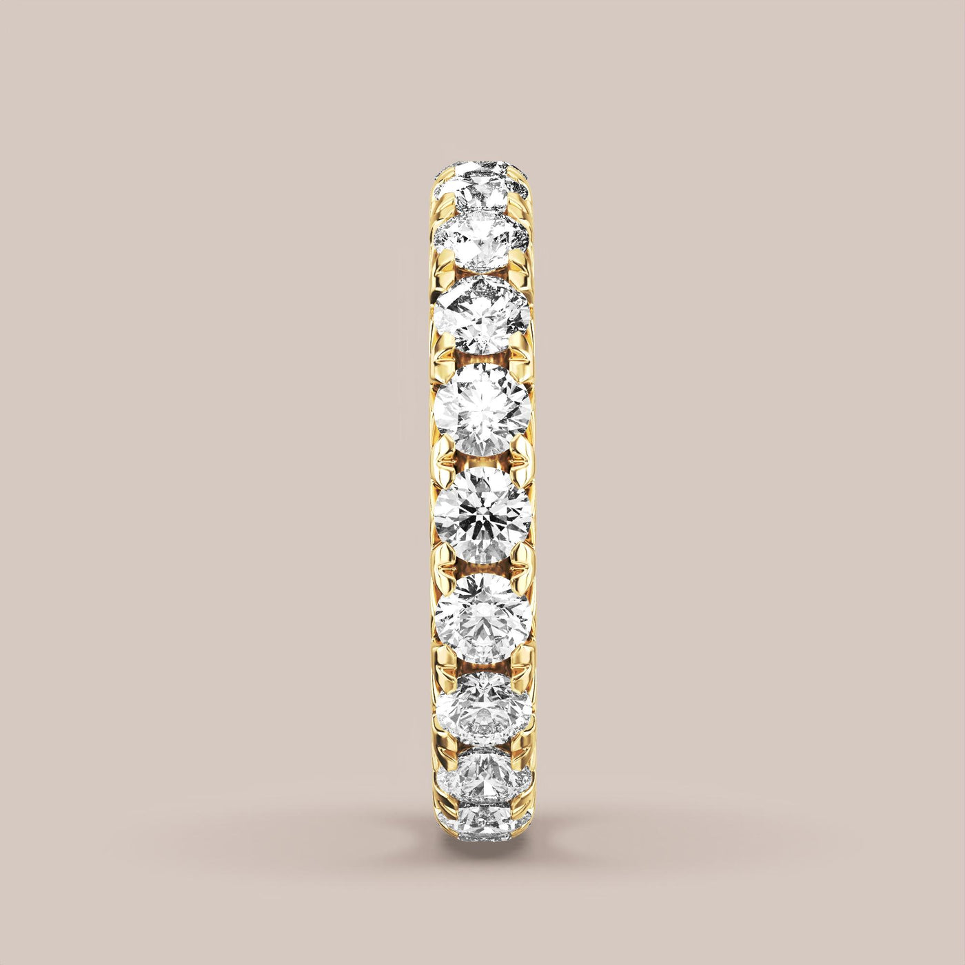 French Set Pave Diamond Band Full Eternity