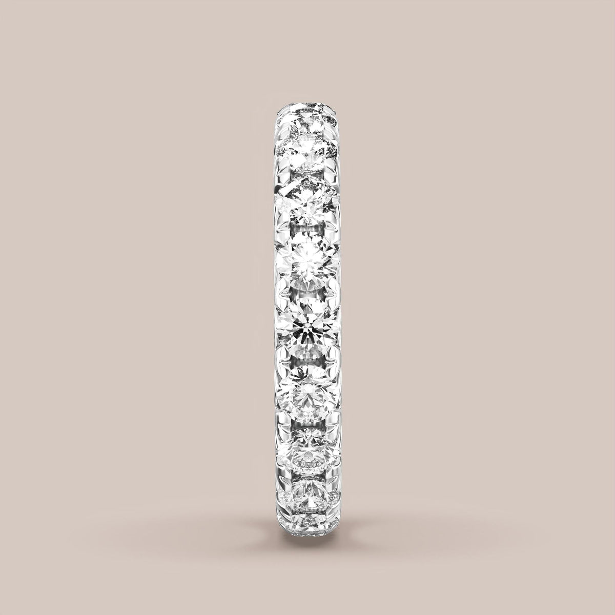 French Set Pave Diamond Band Full Eternity