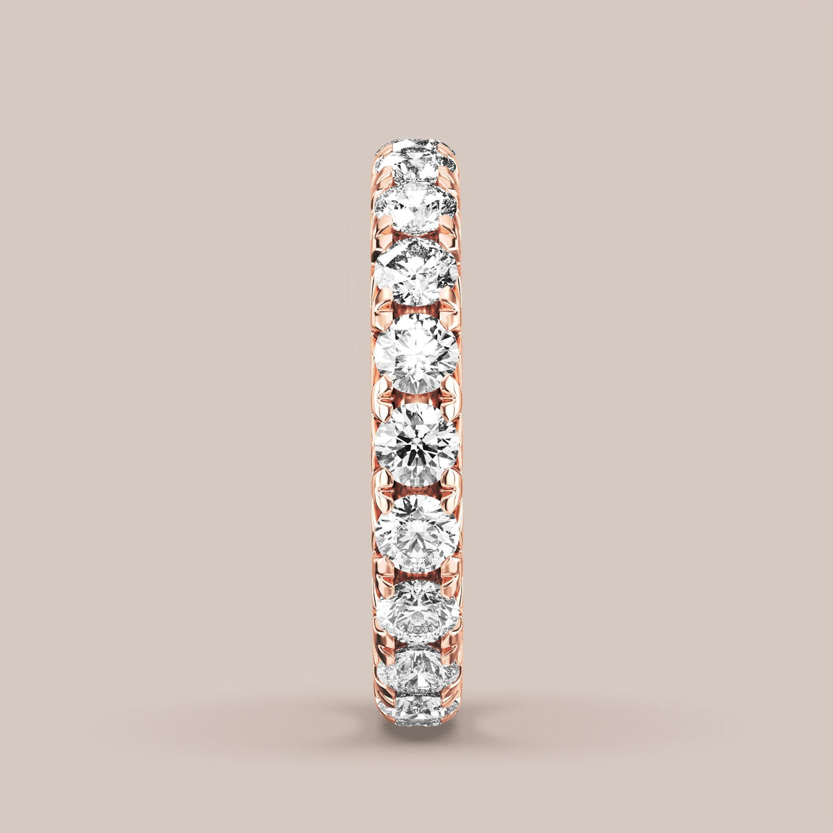 French Set Pave Diamond Band Full Eternity