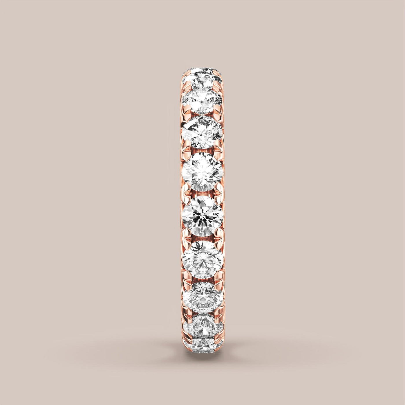 French Set Pave Diamond Band Full Eternity