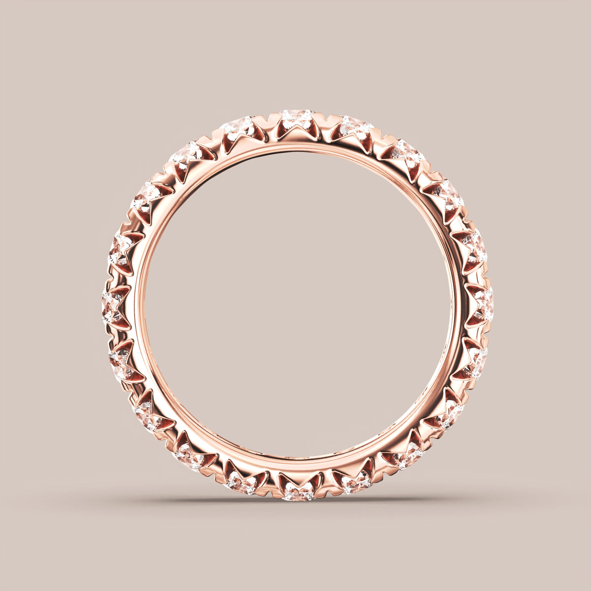 French Set Pave Diamond Band Full Eternity