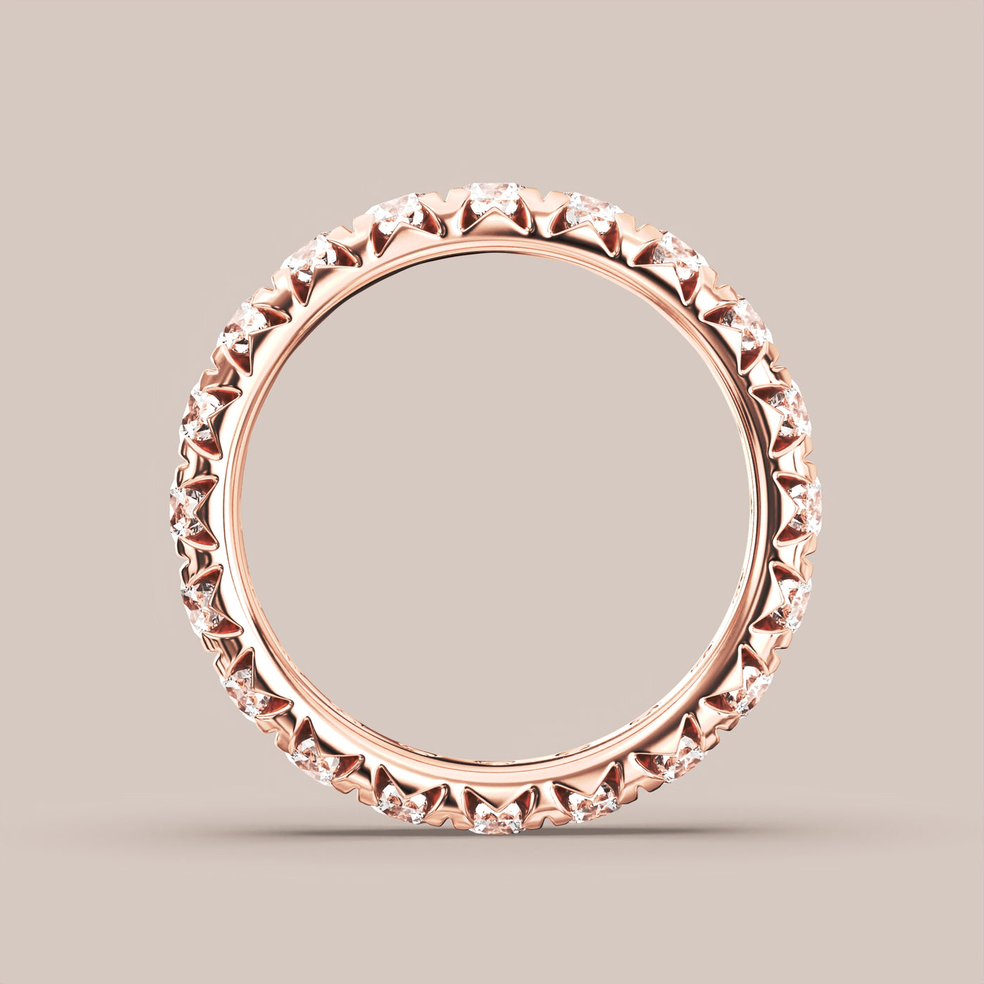 French Set Pave Diamond Band Full Eternity