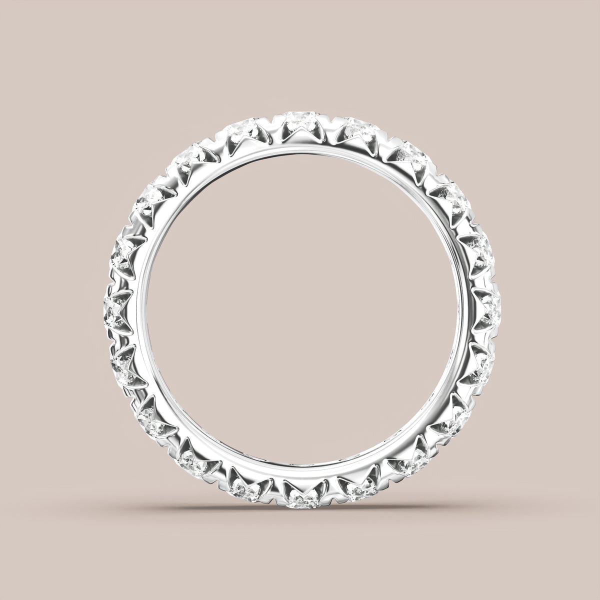 French Set Pave Diamond Band Full Eternity