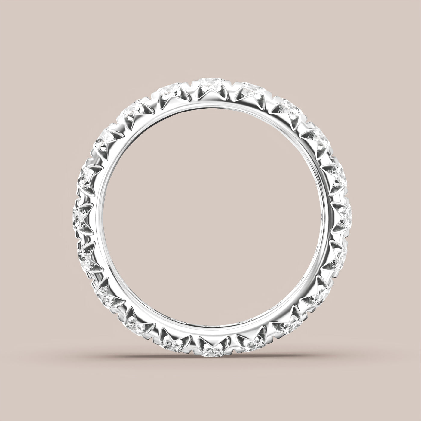 French Set Pave Diamond Band Full Eternity