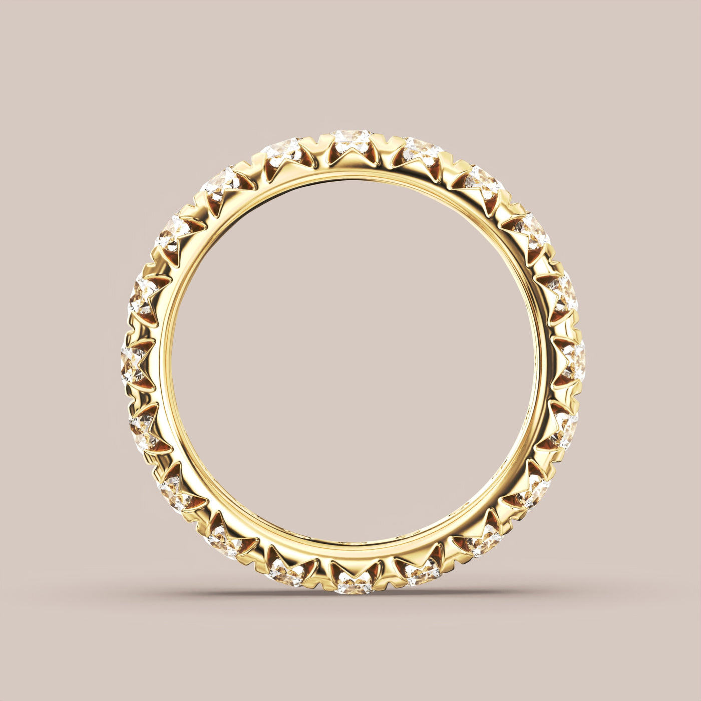 French Set Pave Diamond Band Full Eternity