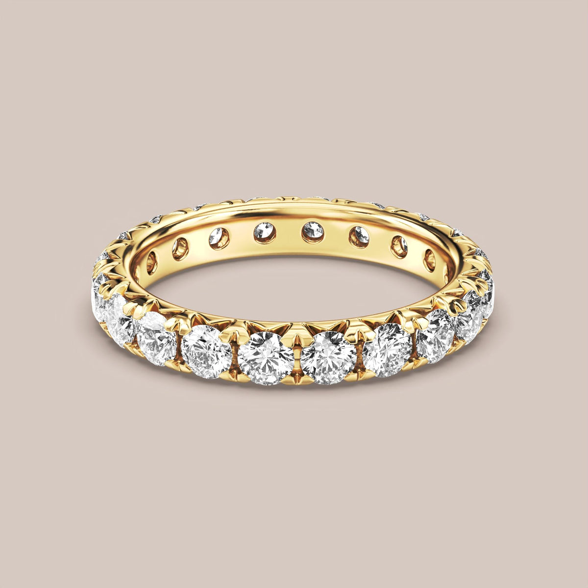 French Set Pave Diamond Band Full Eternity