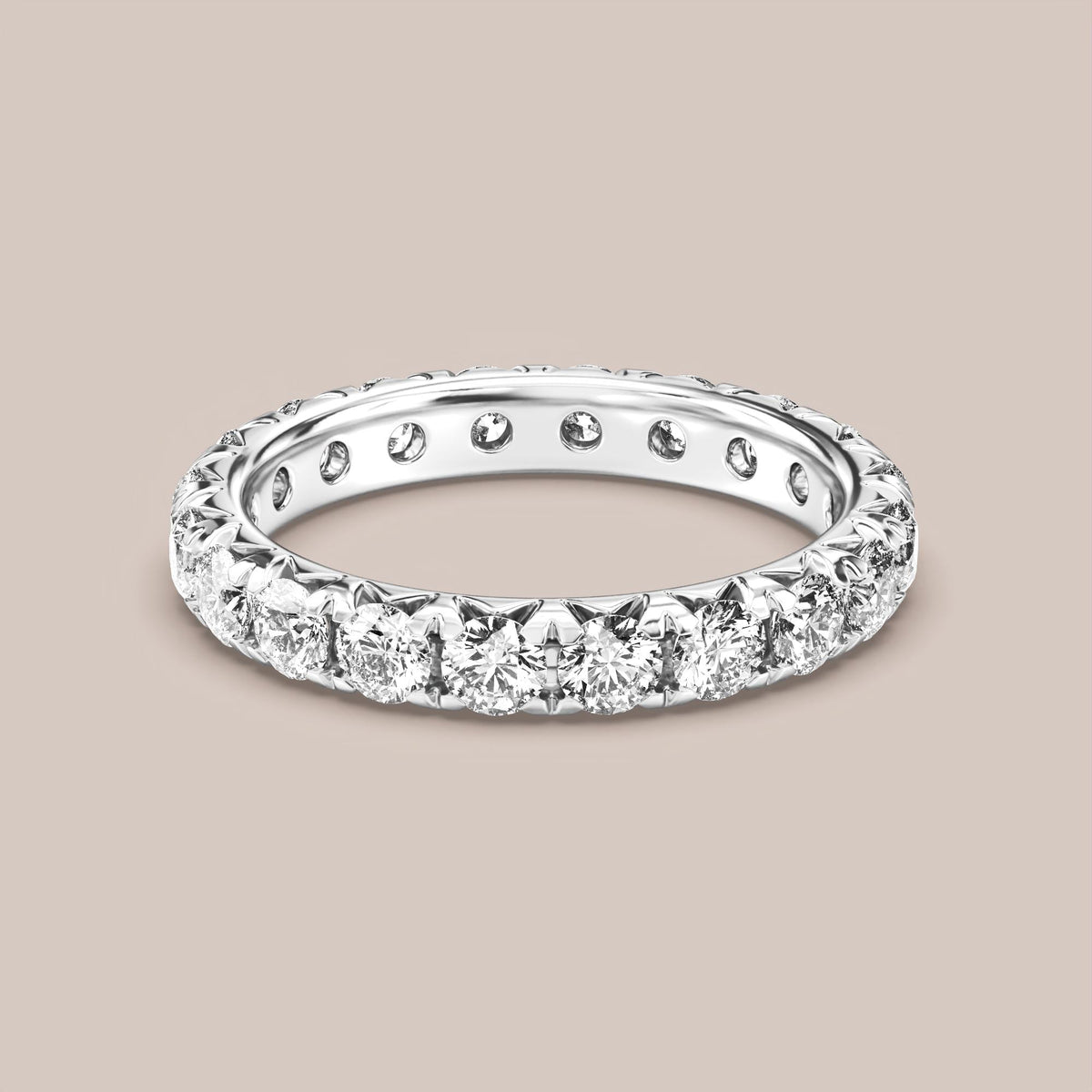 French Set Pave Diamond Band Full Eternity